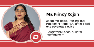 Dangayach School of Hotel Management, Academic Head, Training and Placement Head, HOD of the Food and Beverage service: Ms. Princy Rajan Interview